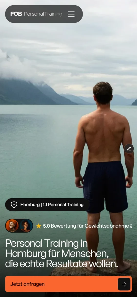 Home page of finnolebauer-personaltraining.de on mobile