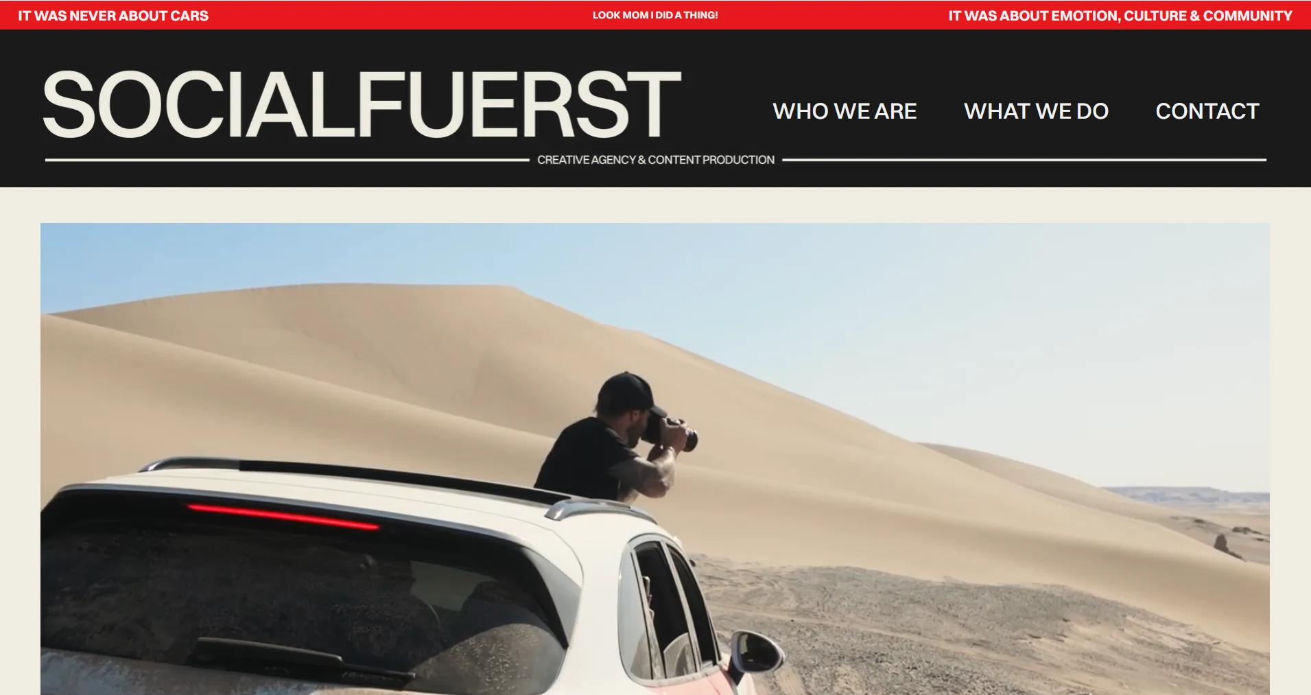 Home page of socialfuerst.com on desktop