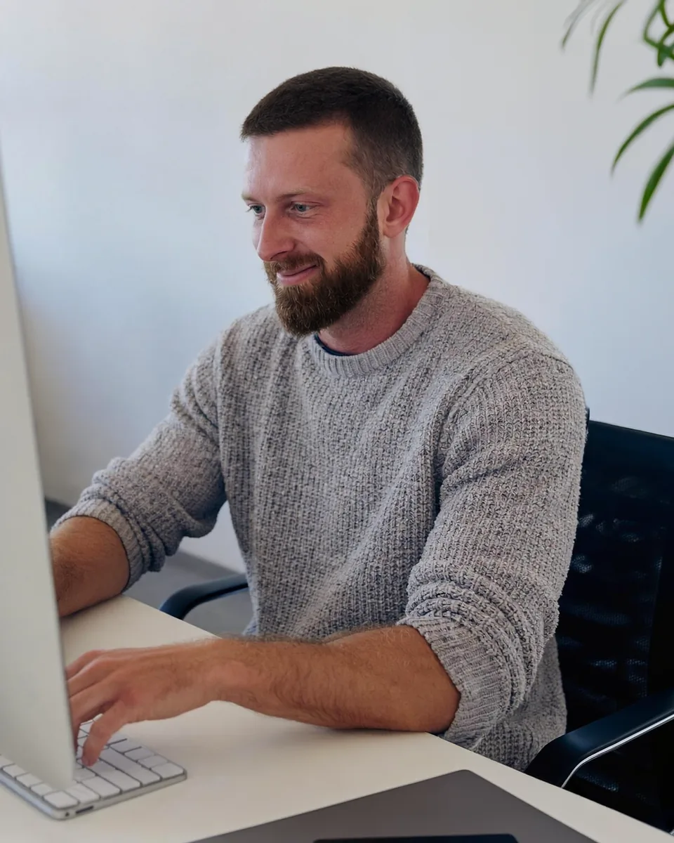 Philip Gebhardt, fundador da Valoora, no seu local de trabalho